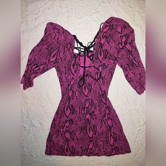 Neon pink snakeskin top - Picture 6 of 9